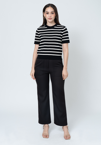 Lindynn Knitted top with Printed Stripes