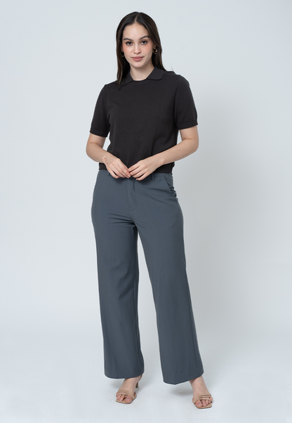 Sloane Knit Top with Layered Vest-Look Collar