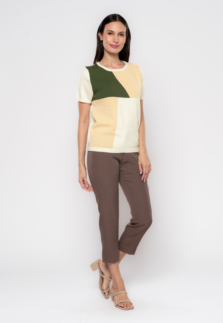 Beatrix Geometric Flatknit Top