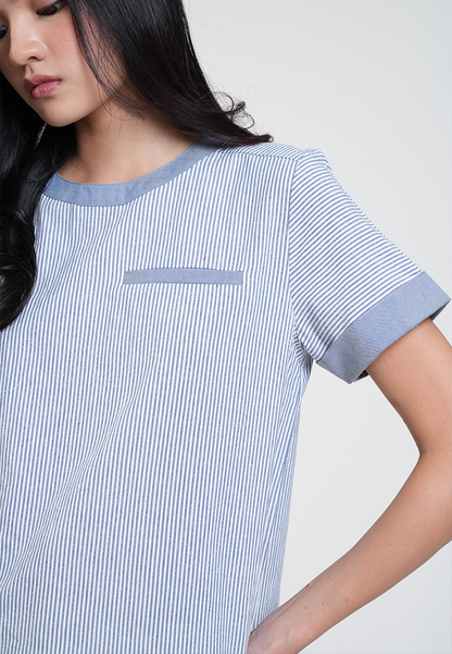 Kaycee Contrast Collar Boxy Top