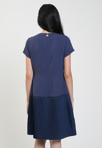 Skye Eyelet Pleated Drop Waist Dress