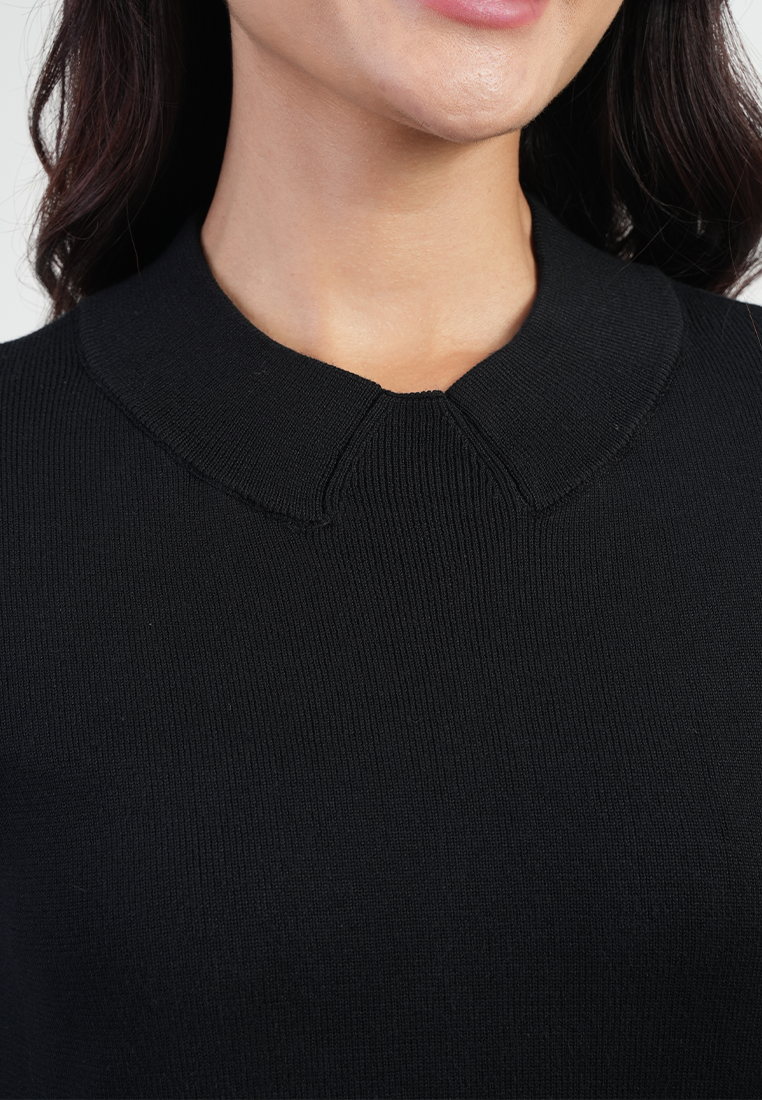 Jolianne Cap Sleeves High Neck Textured Shell Blouse