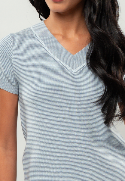 Martha Textured Knit V-Neck Top