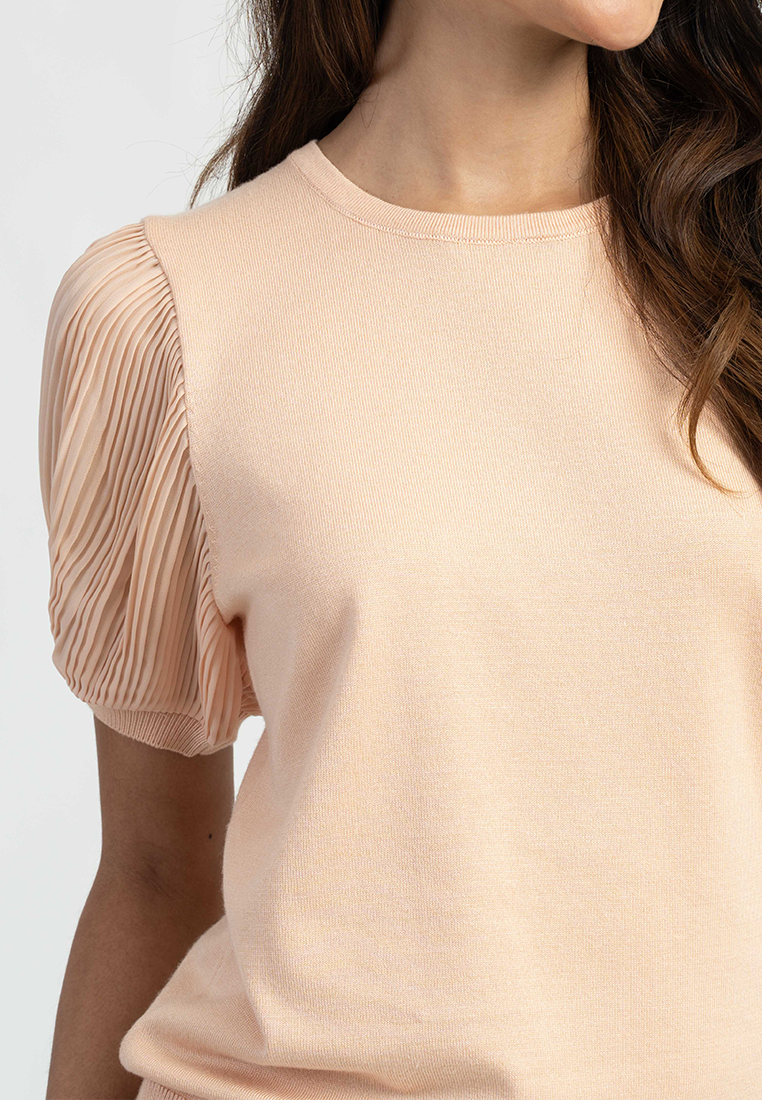 Amber Knit Blouse with Puff Sleeves