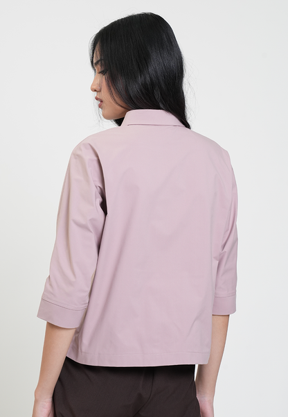 Aster Collared 3/4 Button-Down Blouse