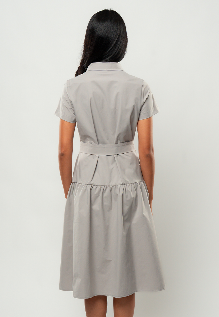 Olivia Short Sleeve Belted Shirt Dress