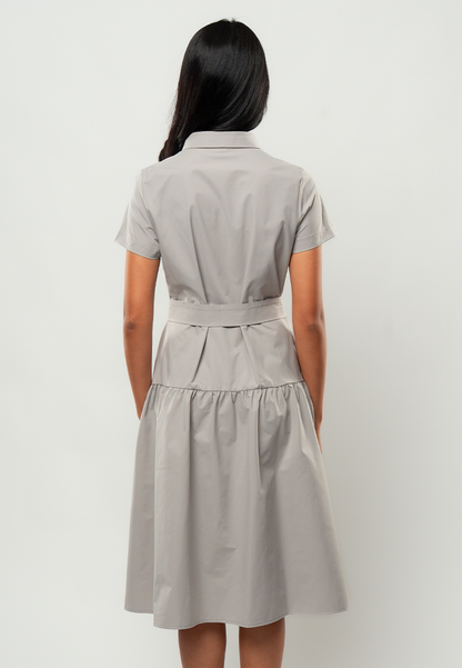 Olivia Short Sleeve Belted Shirt Dress