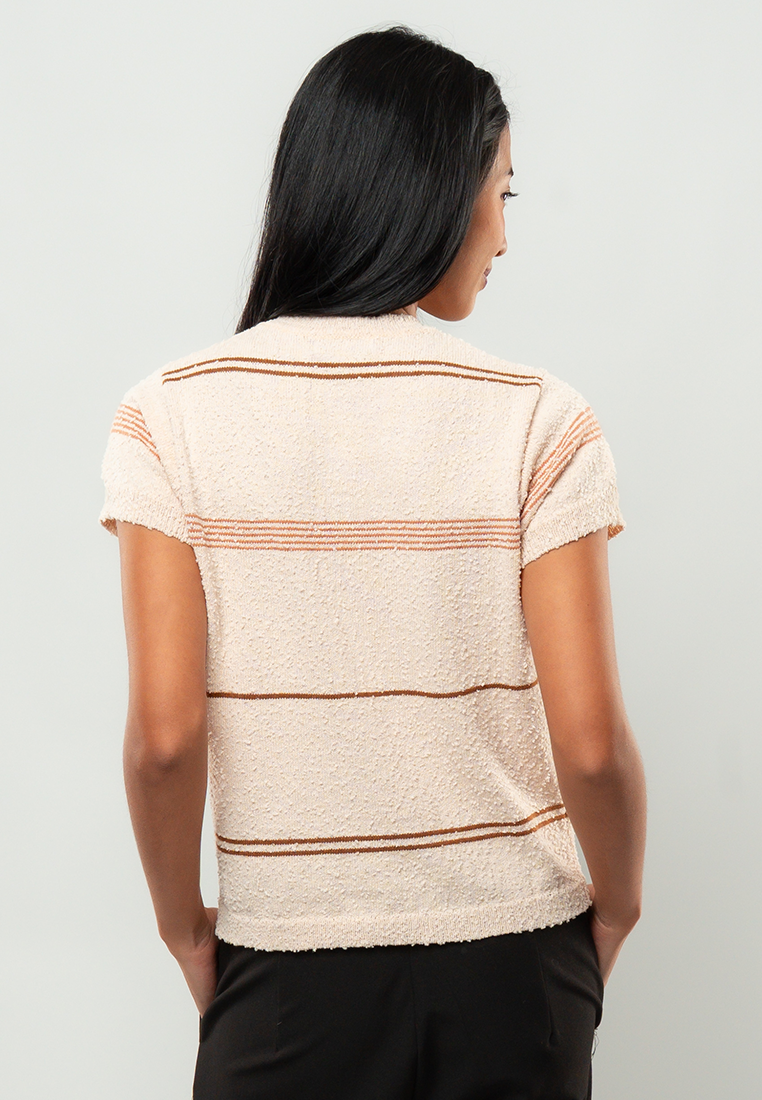 Rachel Textured Stripe Short Sleeve Top
