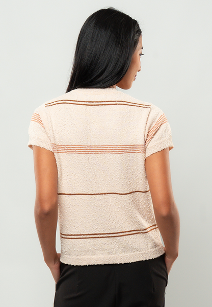 Rachel Textured Stripe Short Sleeve Top