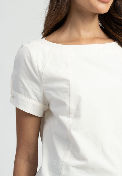 Selah Short Sleeves Boat Neck Top