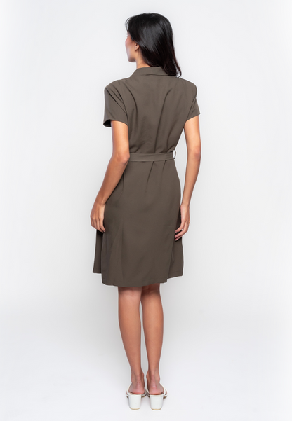 Roma Double Breasted Dress with Self Tie Belt