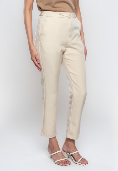 Imogene Slim Pants with Waist Button Detail