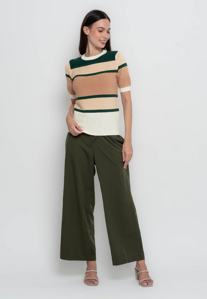 Frances Multi-Texture Color Blocked Flatknit Top