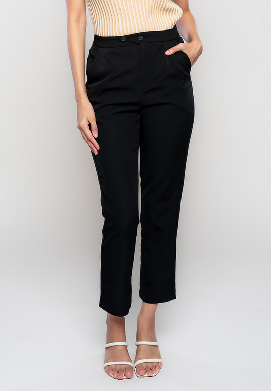 Imogene Slim Pants with Waist Button Detail