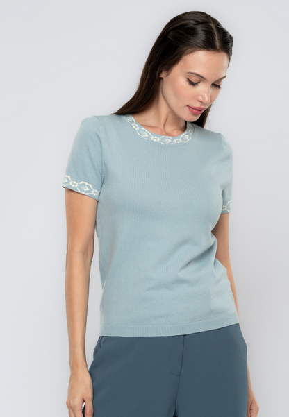 Tati Monogram Ribbed Knit Top