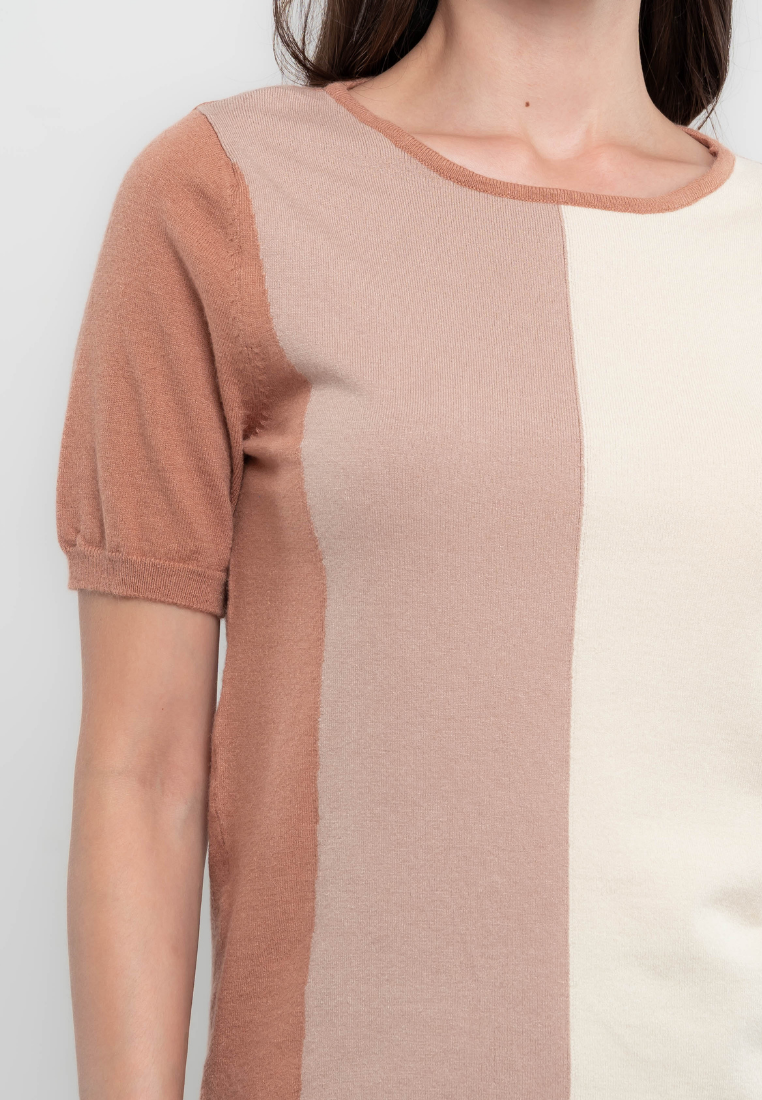 Micah Two Tone Flat knit Top