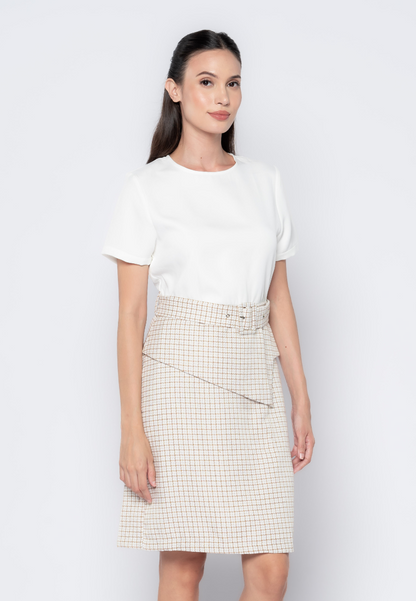 Micro Pattern Pencil Skirt Dress