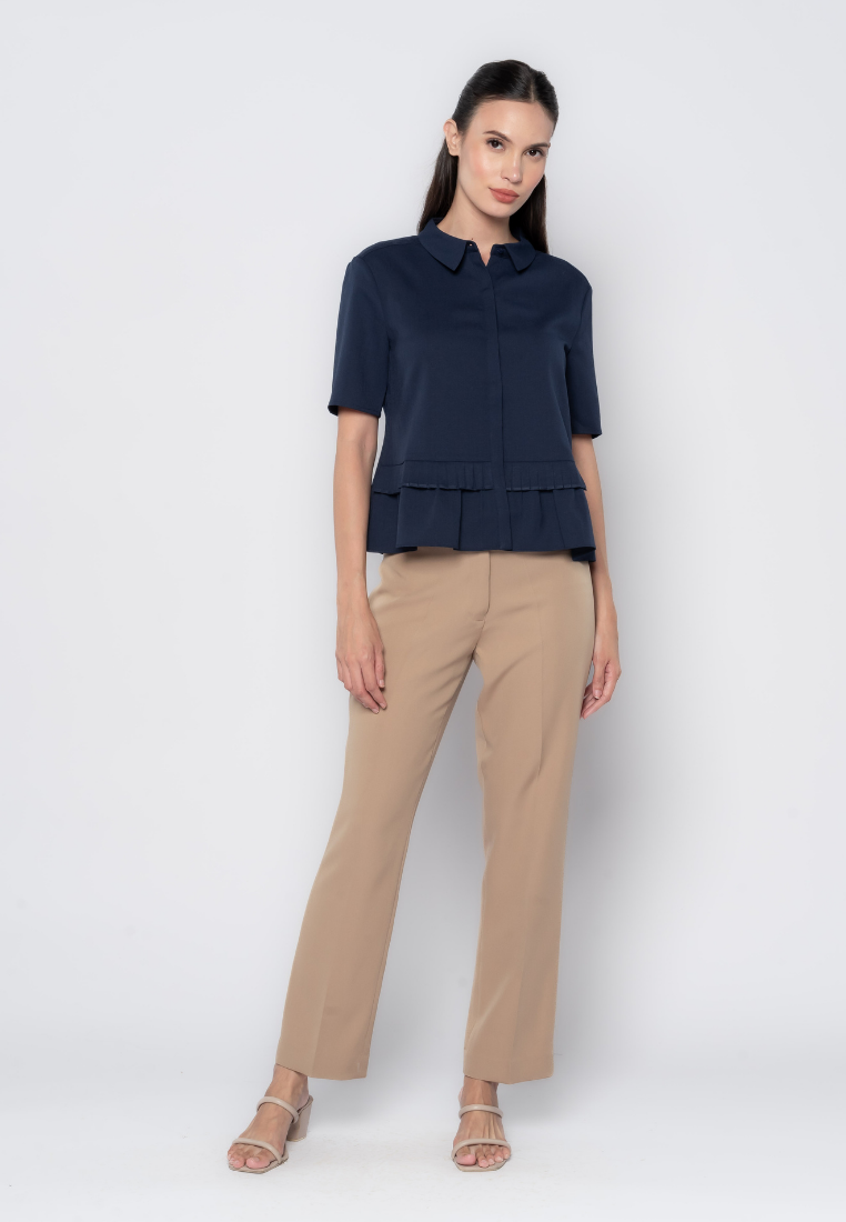 Pleated Peplum Detail Top