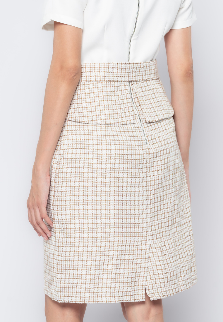 Micro Pattern Pencil Skirt Dress