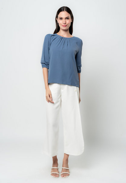 Drea Pleated 3/4" Sleeves Top