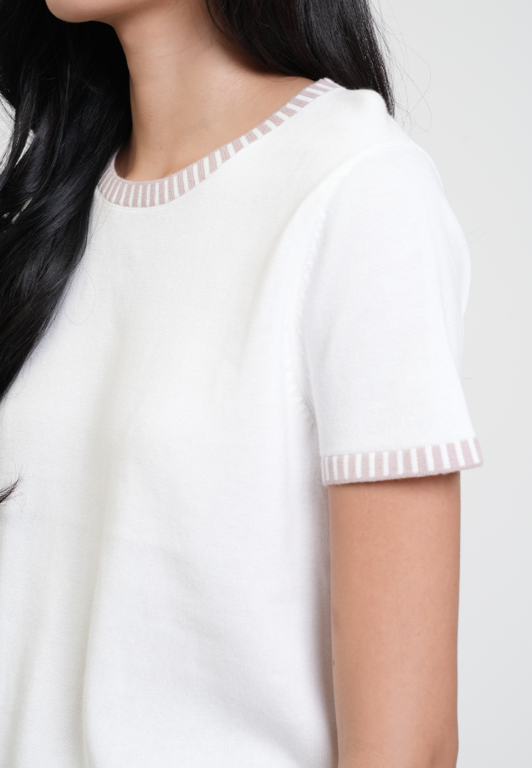 Valeena Stripe Trim Classic Knit