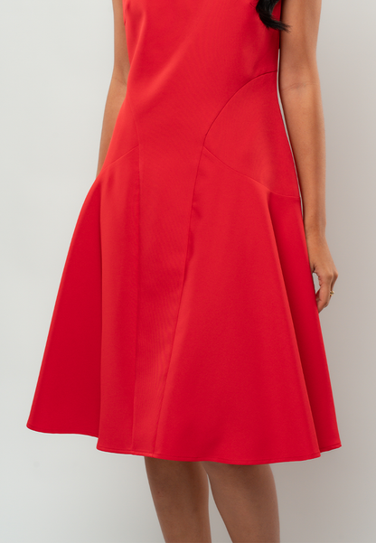 Noa A-Line Dress with Notched V-Neck