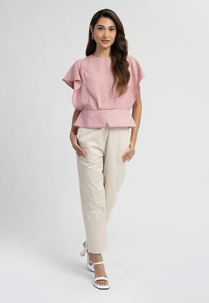 Aloura Peplum Black Blouse Top