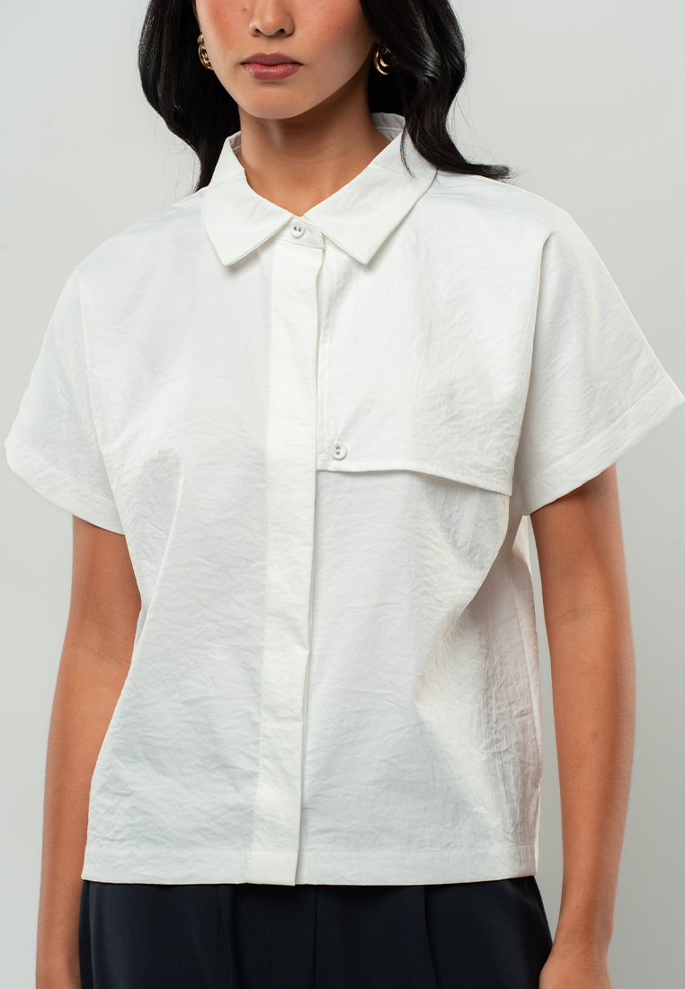 Katrine Asymmetric Collared Top