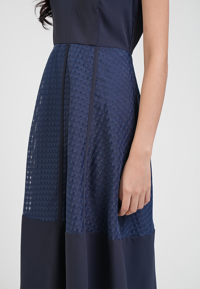 Portia V-neck Mesh Detail Dress