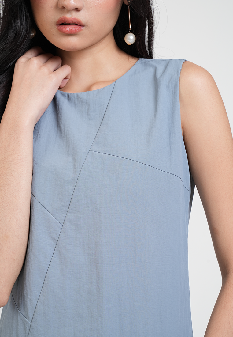 Reign Textured Side Pleat A-line Dress