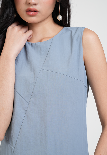 Reign Textured Side Pleat A-line Dress