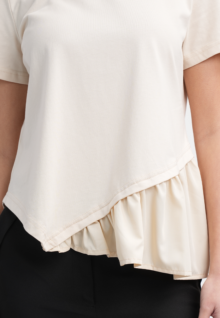 Harper Tee with Slanted Peplum Hem