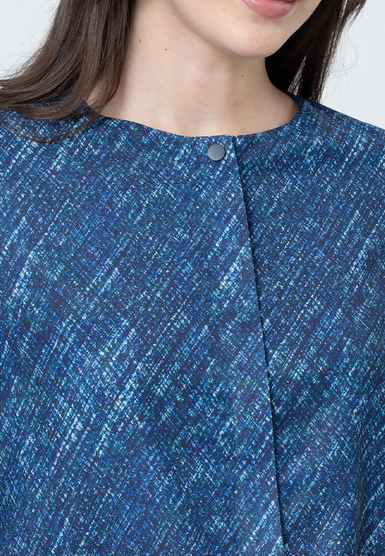 Immarra Hatching Printed Top with 3/4" Sleeves