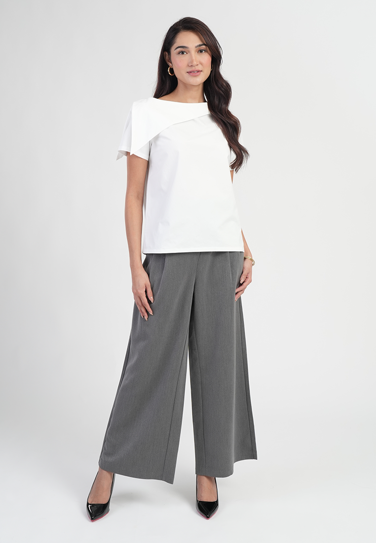 Blythe Asymmetric Cape Sleeve Top