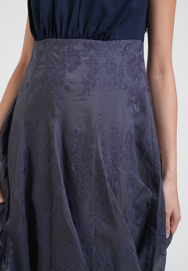 Tessa Cap Sleeve Lace Detail Midi Dress