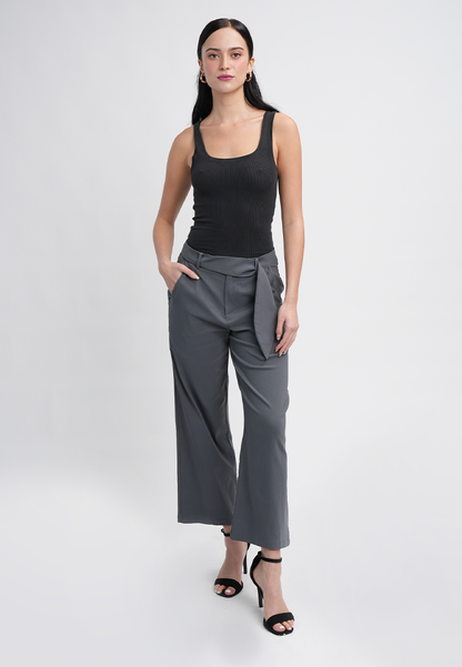 Hannah High-Waisted Wide Leg Belted Trousers
