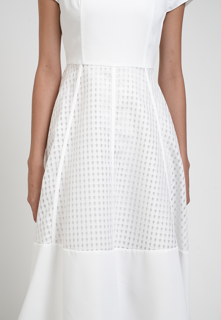 Portia V-neck Mesh Detail Dress