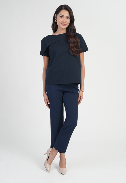 Blythe Asymmetric Cape Sleeve Top