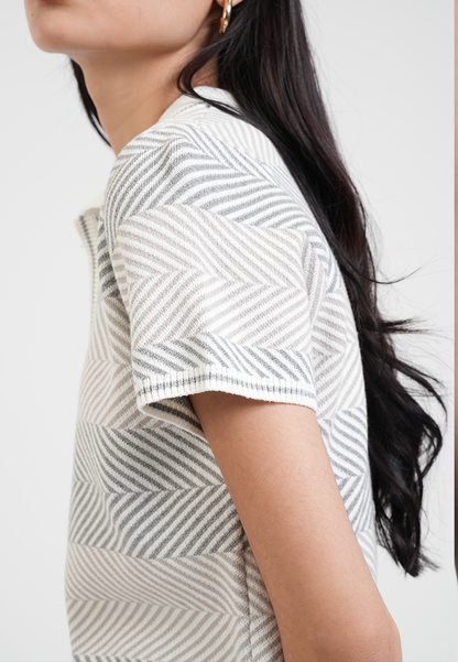 Sophie Short Sleeve Textured Polo Knit