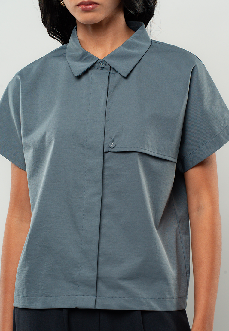 Katrine Asymmetric Collared Top