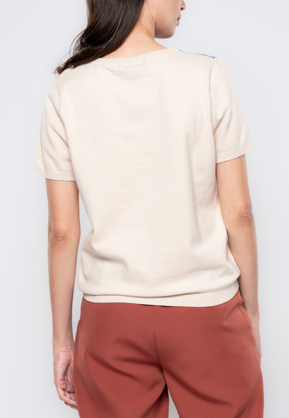 Beatrix Geometric Flat knit Top