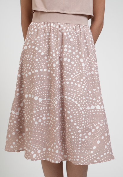 Callista Layered Dotted Print Midi Dress