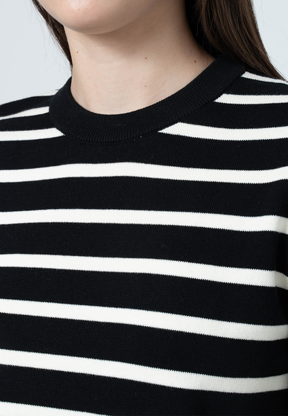 Lindynn Knitted top with Printed Stripes