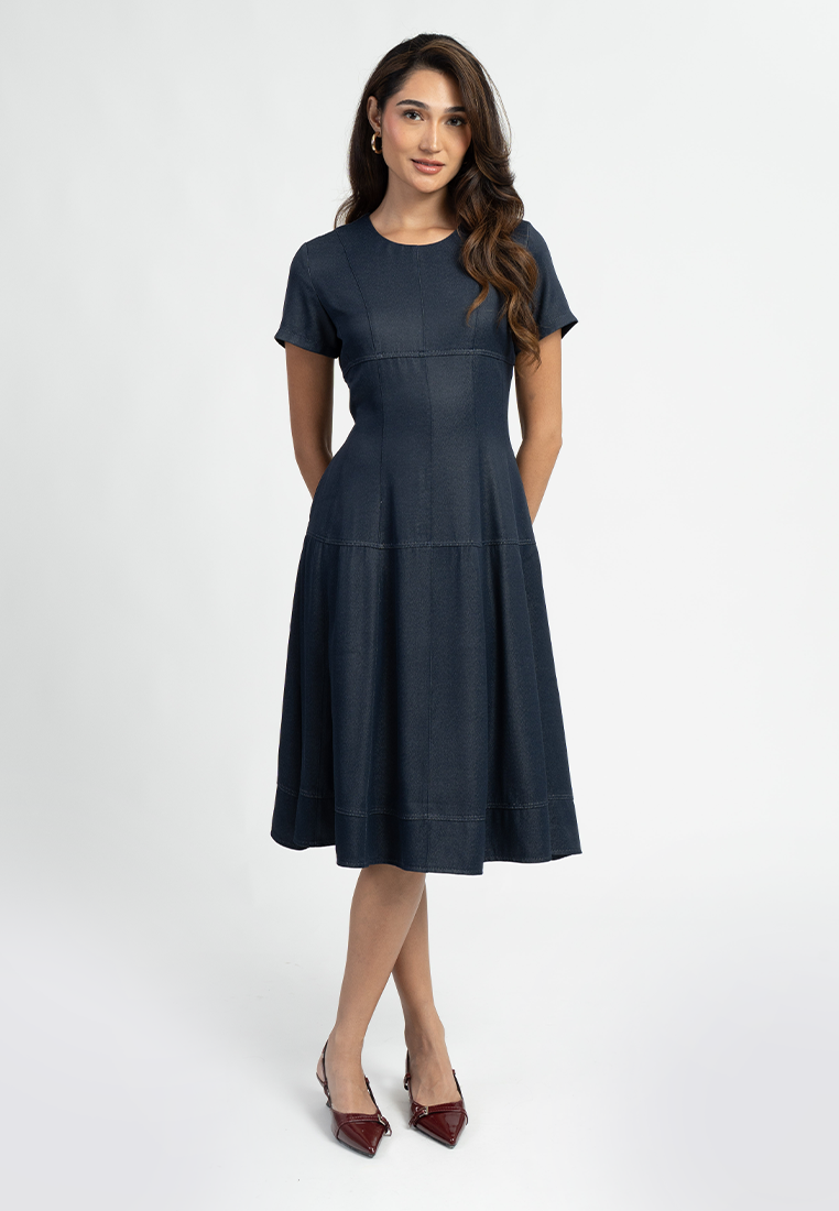 Sarie Fit-and-Flare Midi Dress