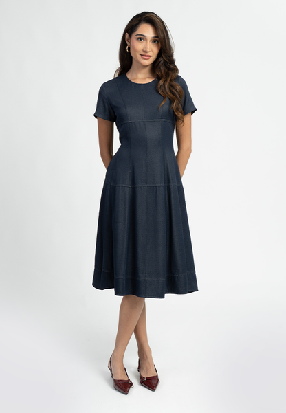 Sarie Fit-and-Flare Midi Dress