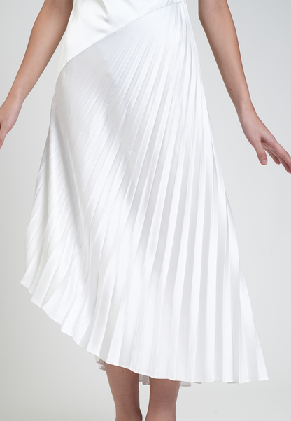 Fleur Asymmetric Pleated Midi Dress