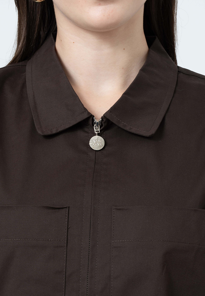 Aislinn Boxy Jacket with Front Pockets and Zip Up Opening