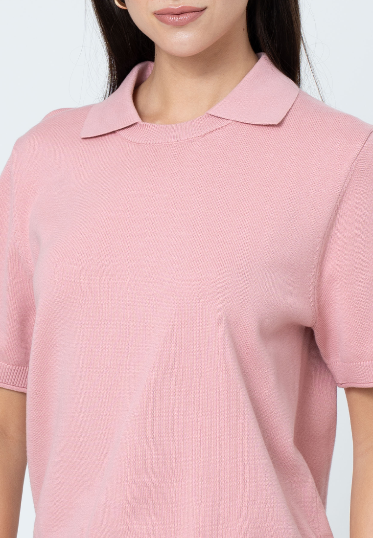 Sloane Knit Top with Layered Vest-Look Collar