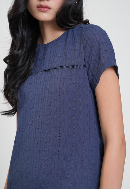 Skye Eyelet Pleated Drop Waist Dress