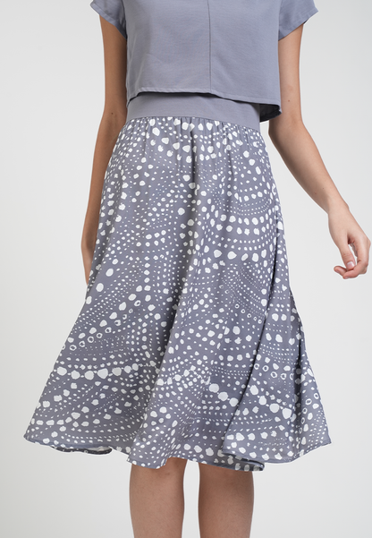 Callista Layered Dotted Print Midi Dress